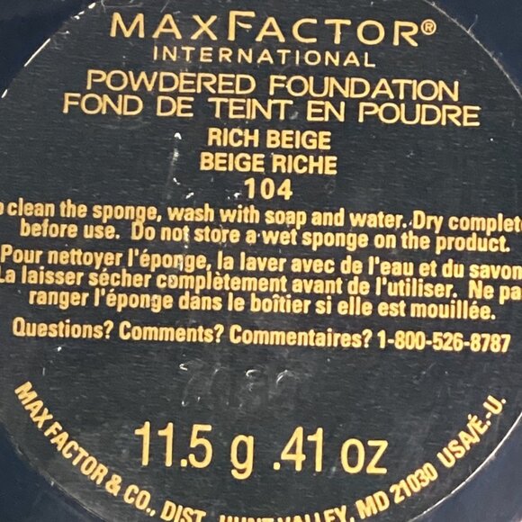 Max Factor Powdered Foundation Rich Beige 104 - Picture 3 of 8